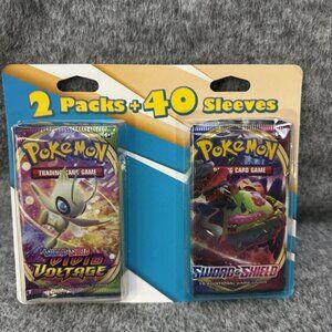 ✅Pokemon Sword & Shield & Champions Path 2-Pack + 40 Sleeves Sealed Booster Card